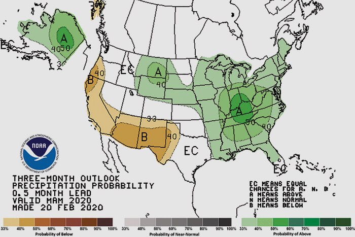 Wet & warm spring ahead